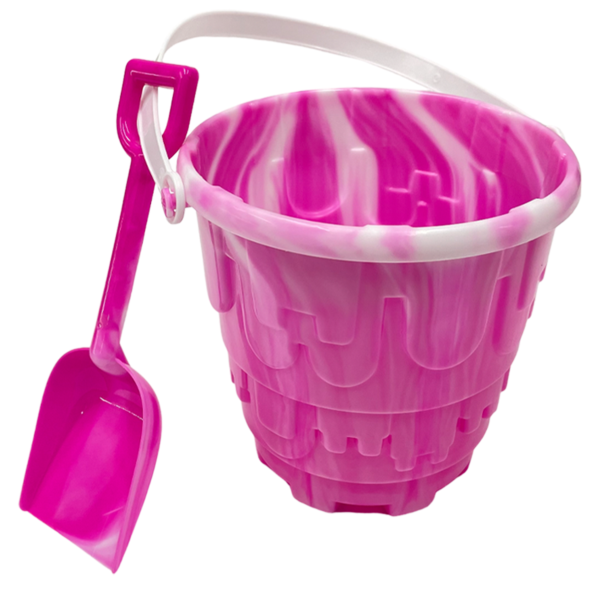 6" Sand Bucket with Shovel – Assorted Colors – 36 PC Box BUCKET-05