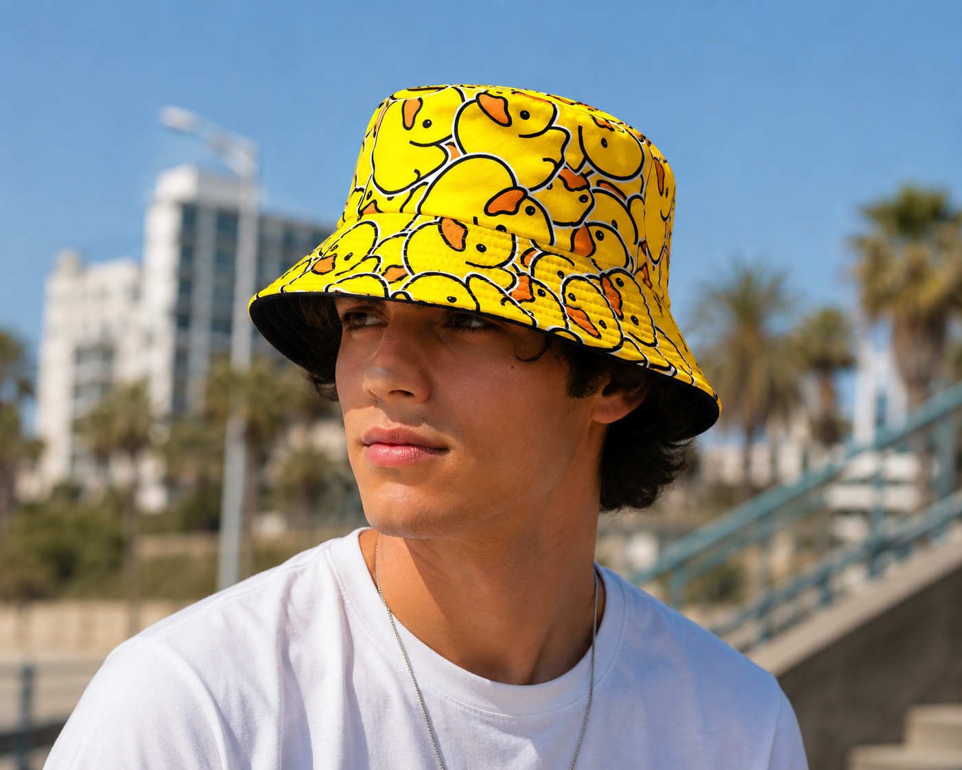 Reversible Duck Print Bucket Hat MSBH-D1