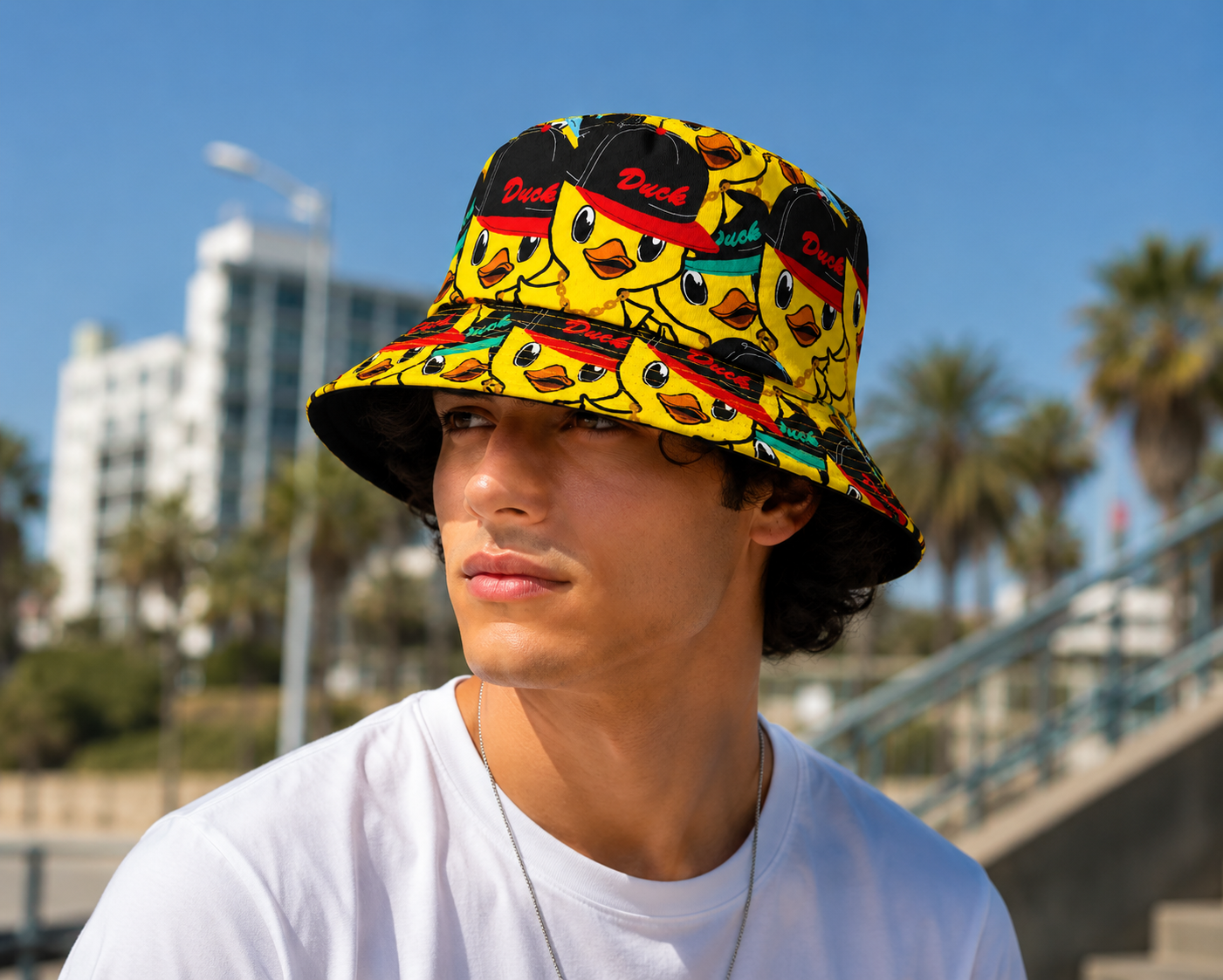 Reversible Duck Print Bucket Hat MSBH-D2
