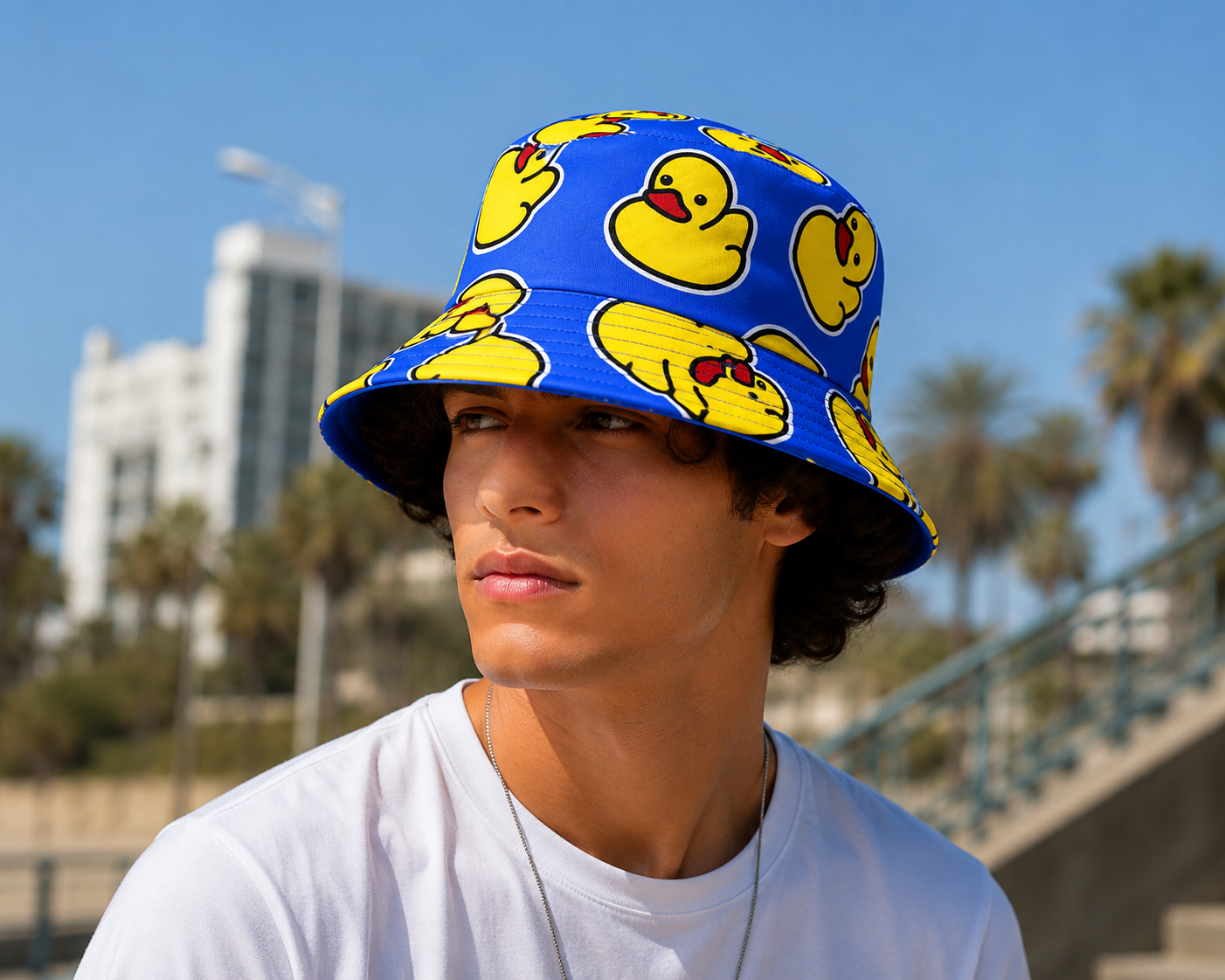 Reversible Duck Print Bucket Hat MSBH-D3