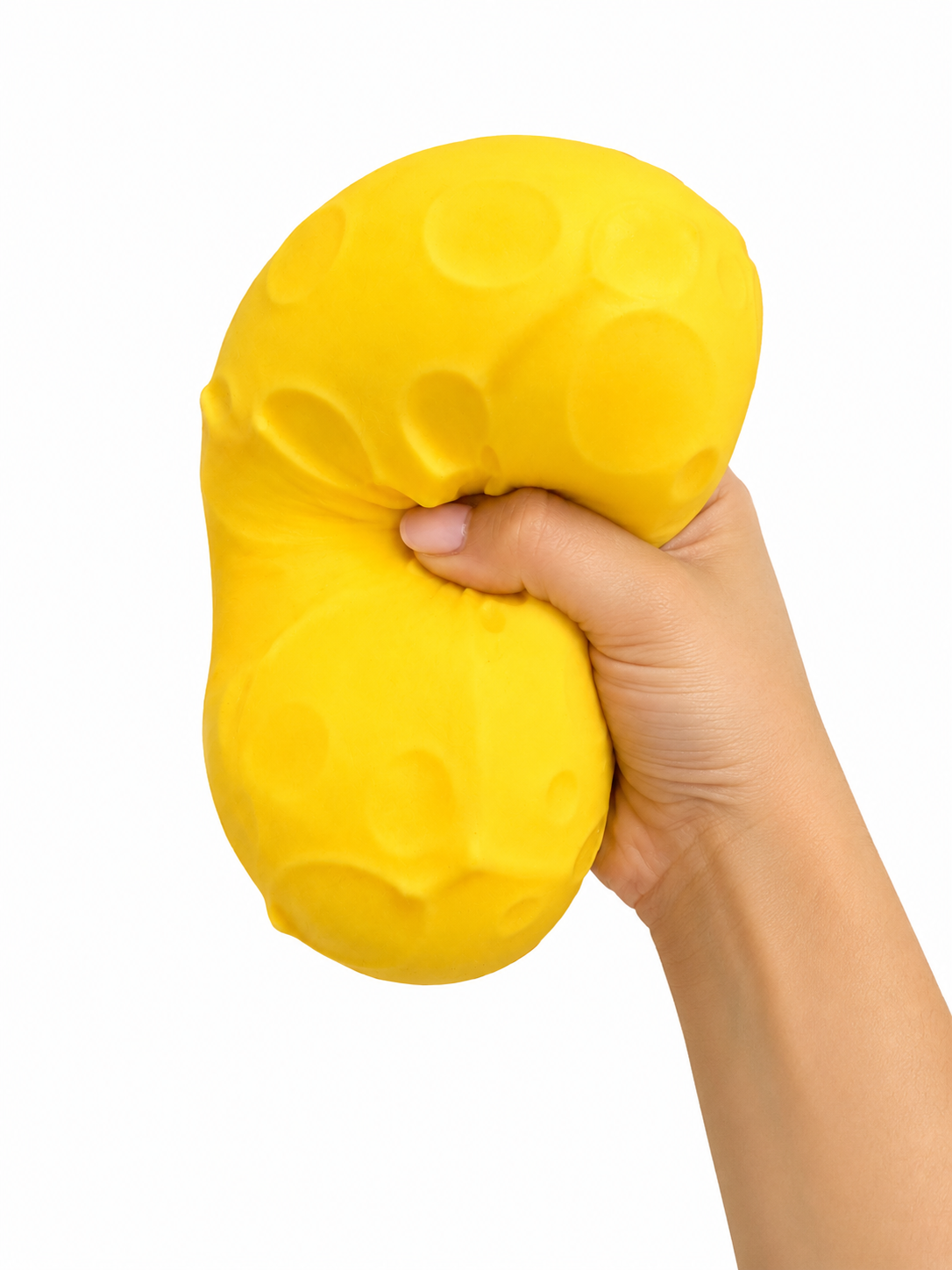 X-Large 4" Cheese Cube Squishy – Rubber Stress Toy with Soft Filling MSS8