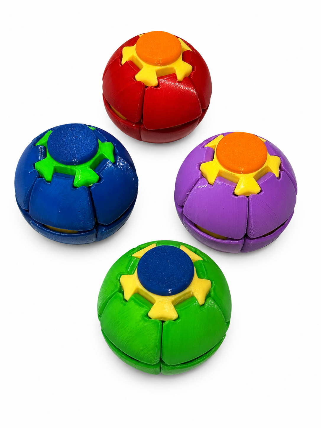 3D Printed Spin & Pop Fidget Toy – Mixed Colors MSFS1
