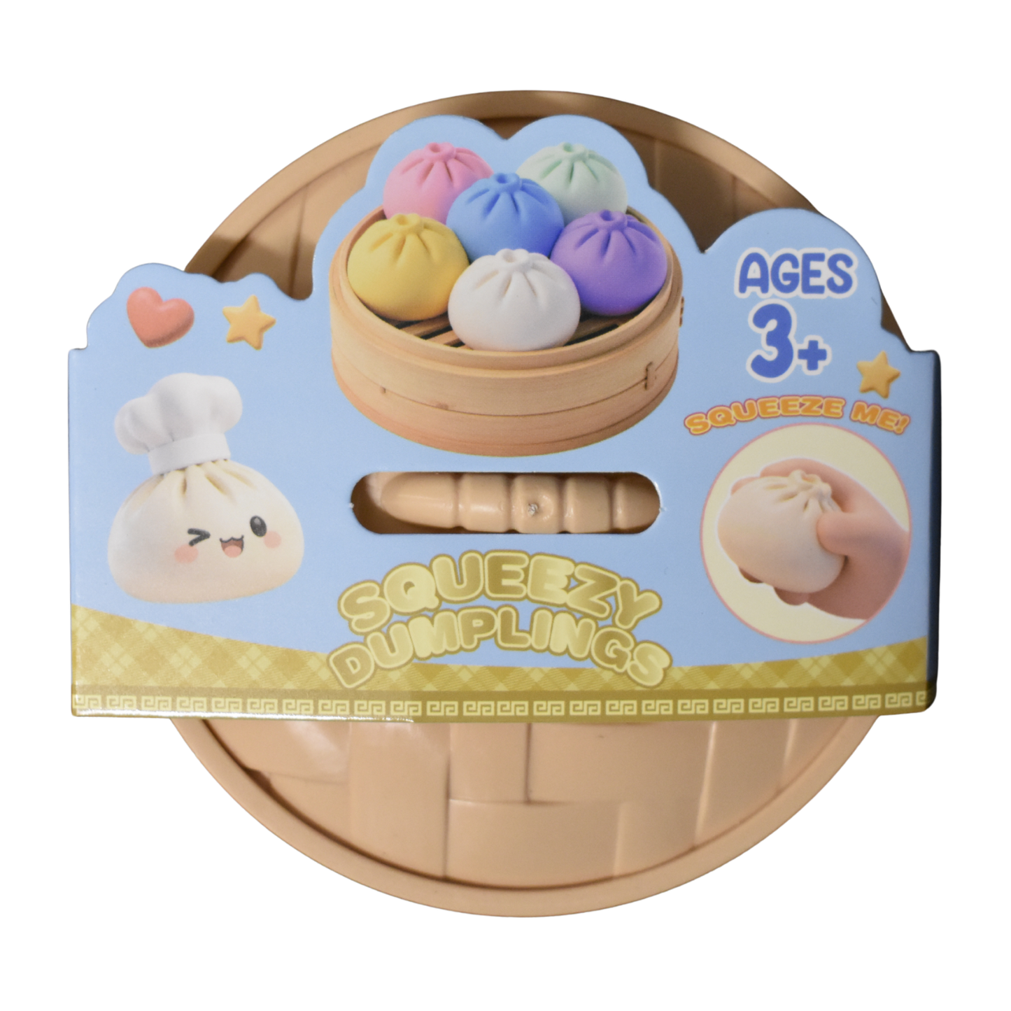 Squeezy Dumpling Toy – White (3.5") MSDS1