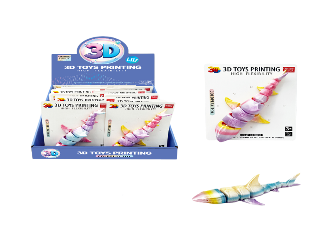 3D Printed Flexible Shark – 12 PC Display MS3D3