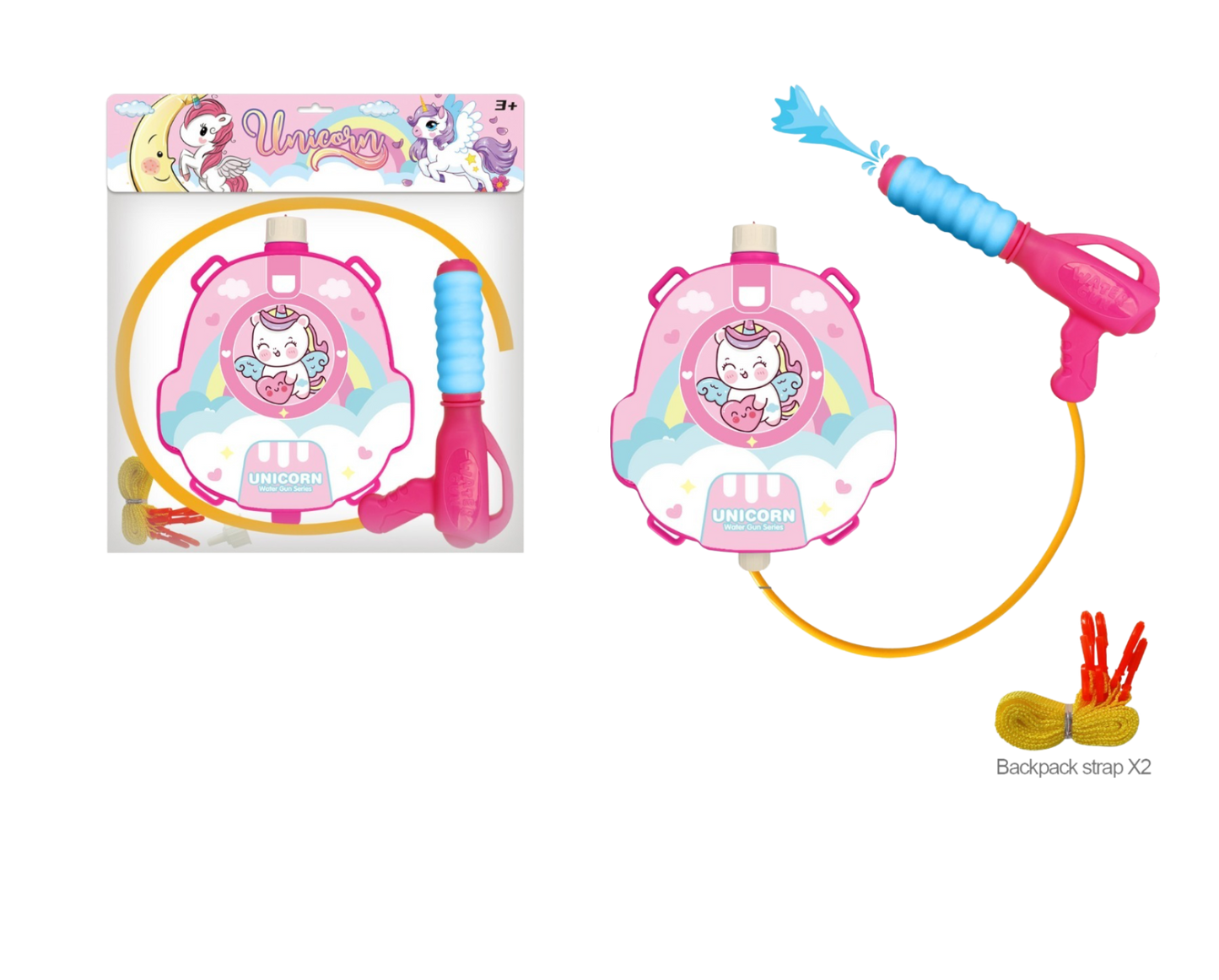 Unicorn Backpack Water Gun with Hose & Pump Blaster MSBPU
