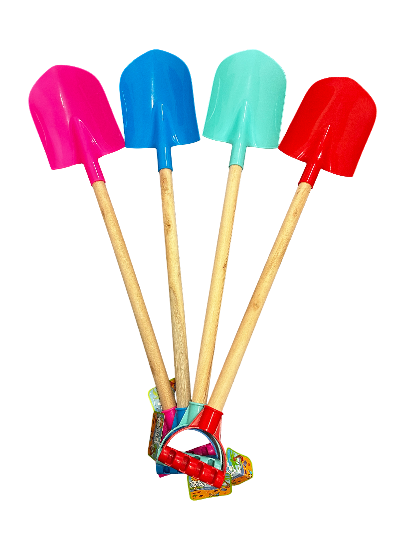 31" Wood and Plastic Beach Shovel with Handle – Assorted Colors MSBS31