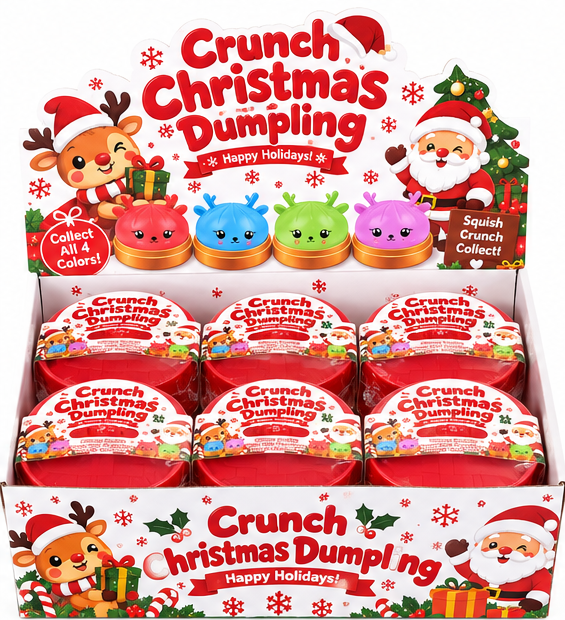 3.5" Crunchy Christmas Dumpling Squishy – Assorted Colors MSS68
