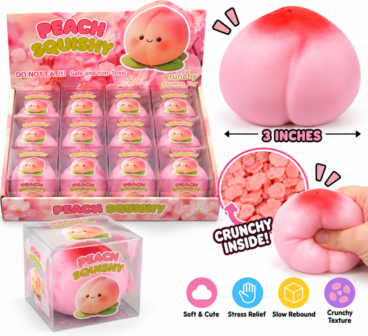 3” Crunchy Peach Squishy MSS55