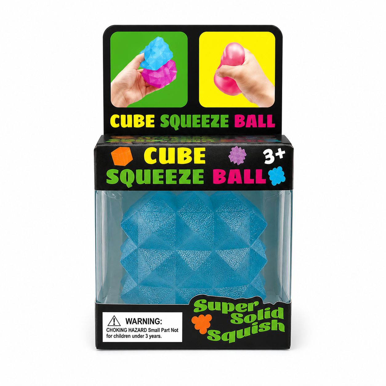 Cube Spike Squeeze Ball – Super Solid Squish (Blue) MSND8
