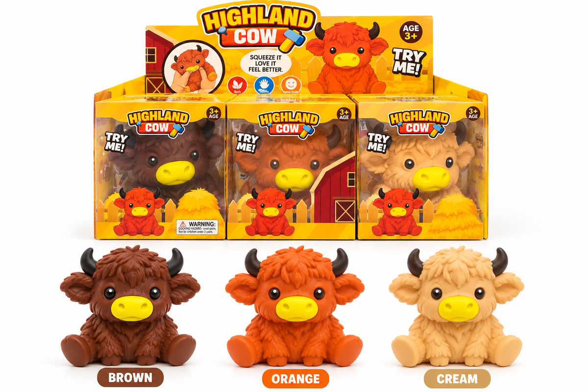 5” Highland Cow XL Squishy – Assorted Colors MSS59
