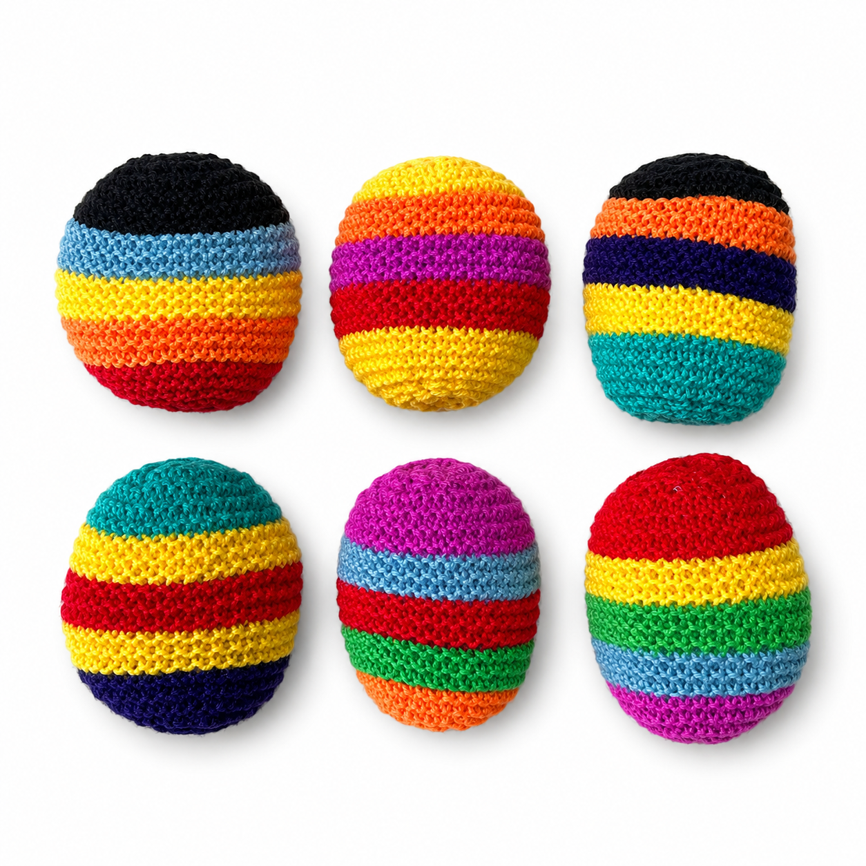 Rainbow Crocheted Hacky Sacks – Assorted Colors MSHS2