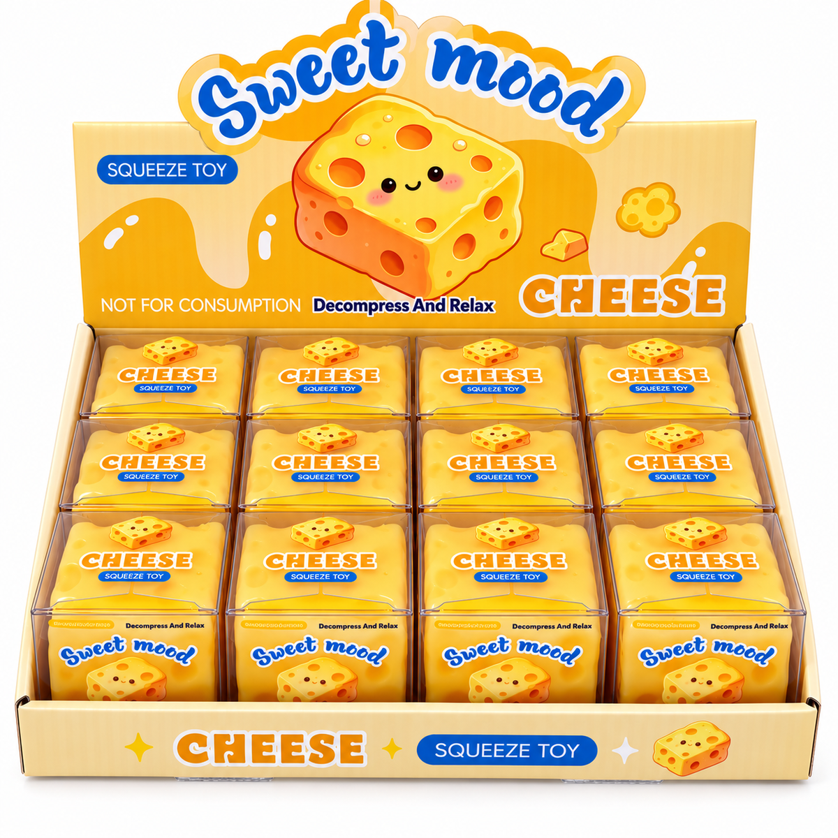 Crunchy Cheese Squishy – 2” MSS38