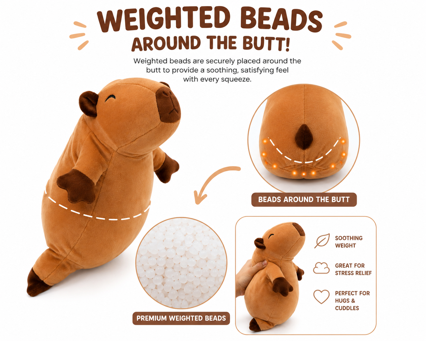 Weighted Plush Capybara MSCB3