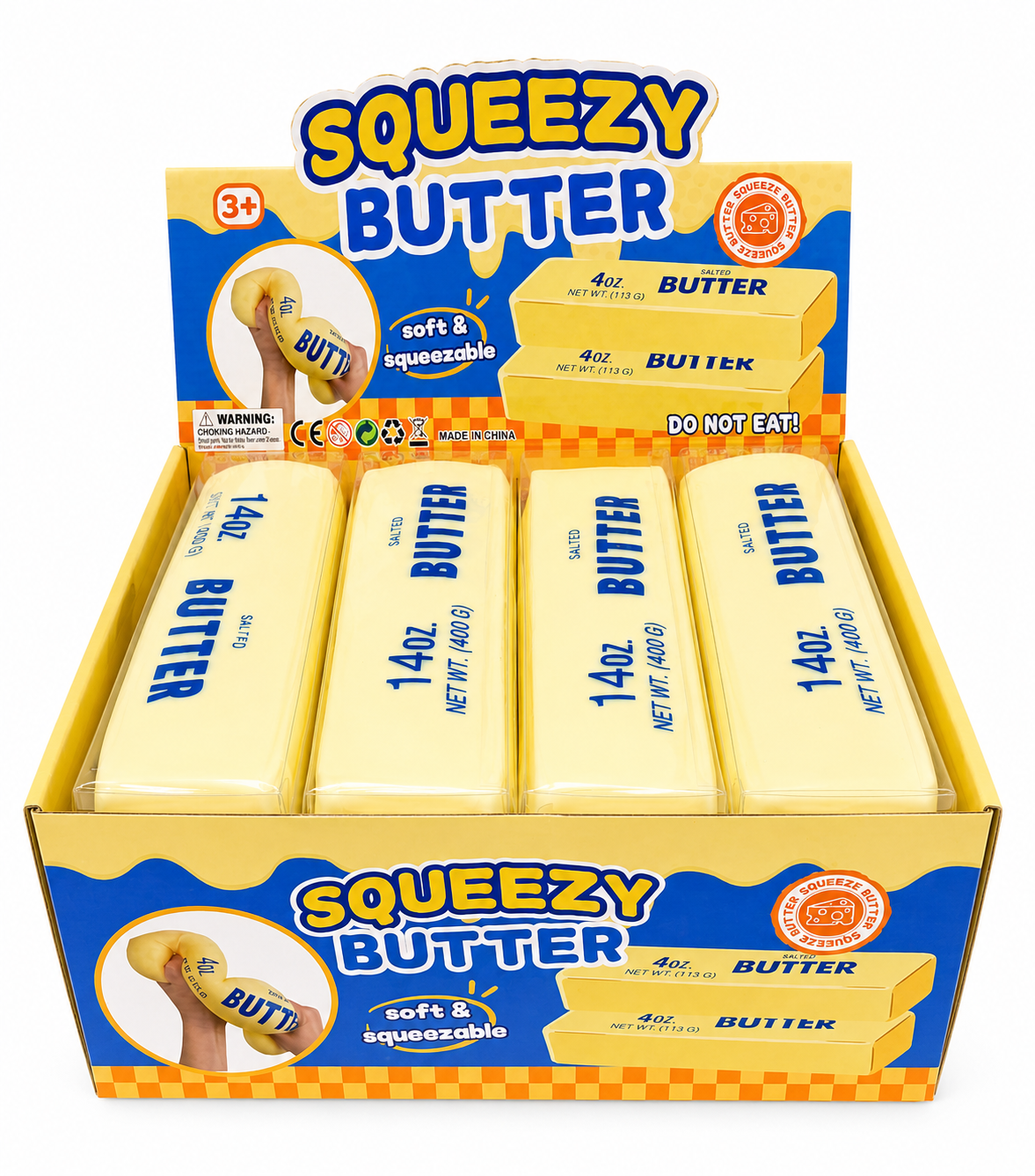 Squeezy Butter Squishy – Extra Large 9.5” Rubber-Filled Sensory Toy MSS16