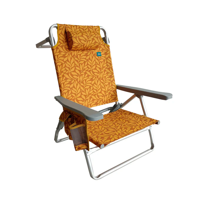 Aluminum 5-Position Folding Beach Chair with Pillow & Cooler Bag BC-BLISS