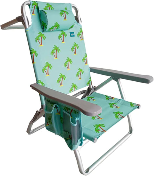 Aluminum 5-Position Folding Beach Chair with Pillow & Cooler Bag BC-BLISS