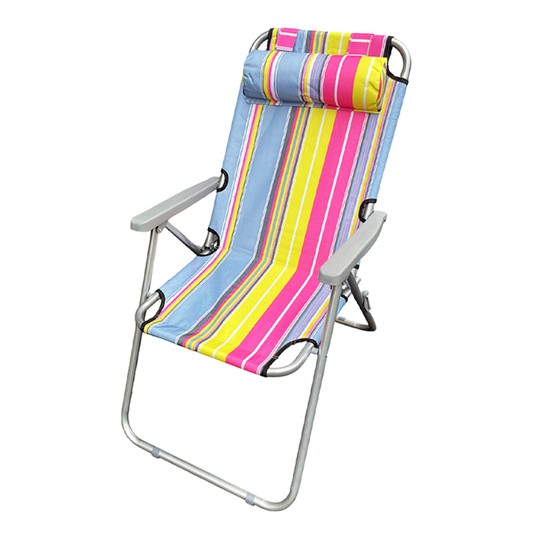 High-Profile Folding Beach Chair with Headrest BC-LG