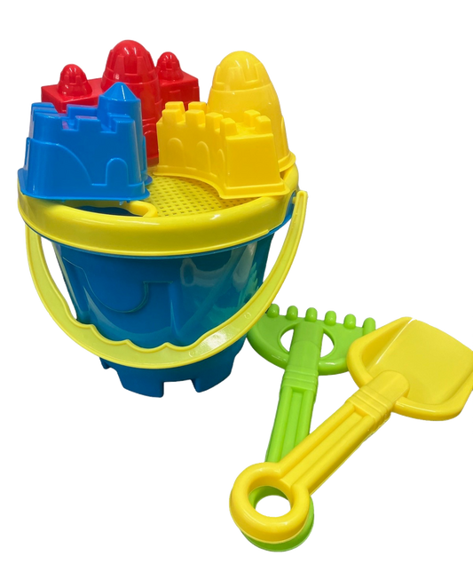 Castle Beach Bucket Sand Set – 7 Piece Assorted Colors BS01