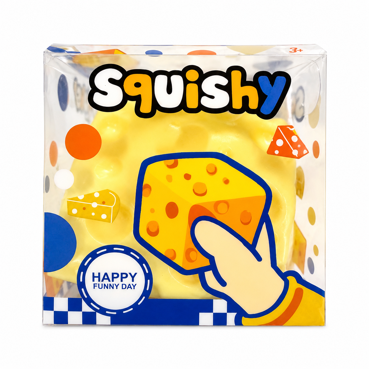 3" Vaseline-Filled Cheese Cube Squishy MSS19