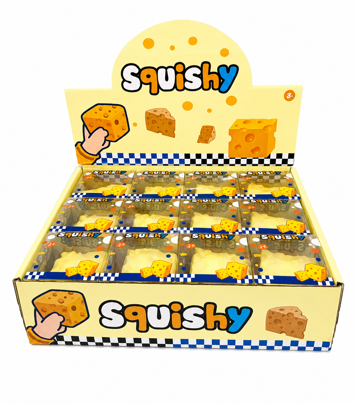 3" Vaseline-Filled Cheese Cube Squishy MSS19