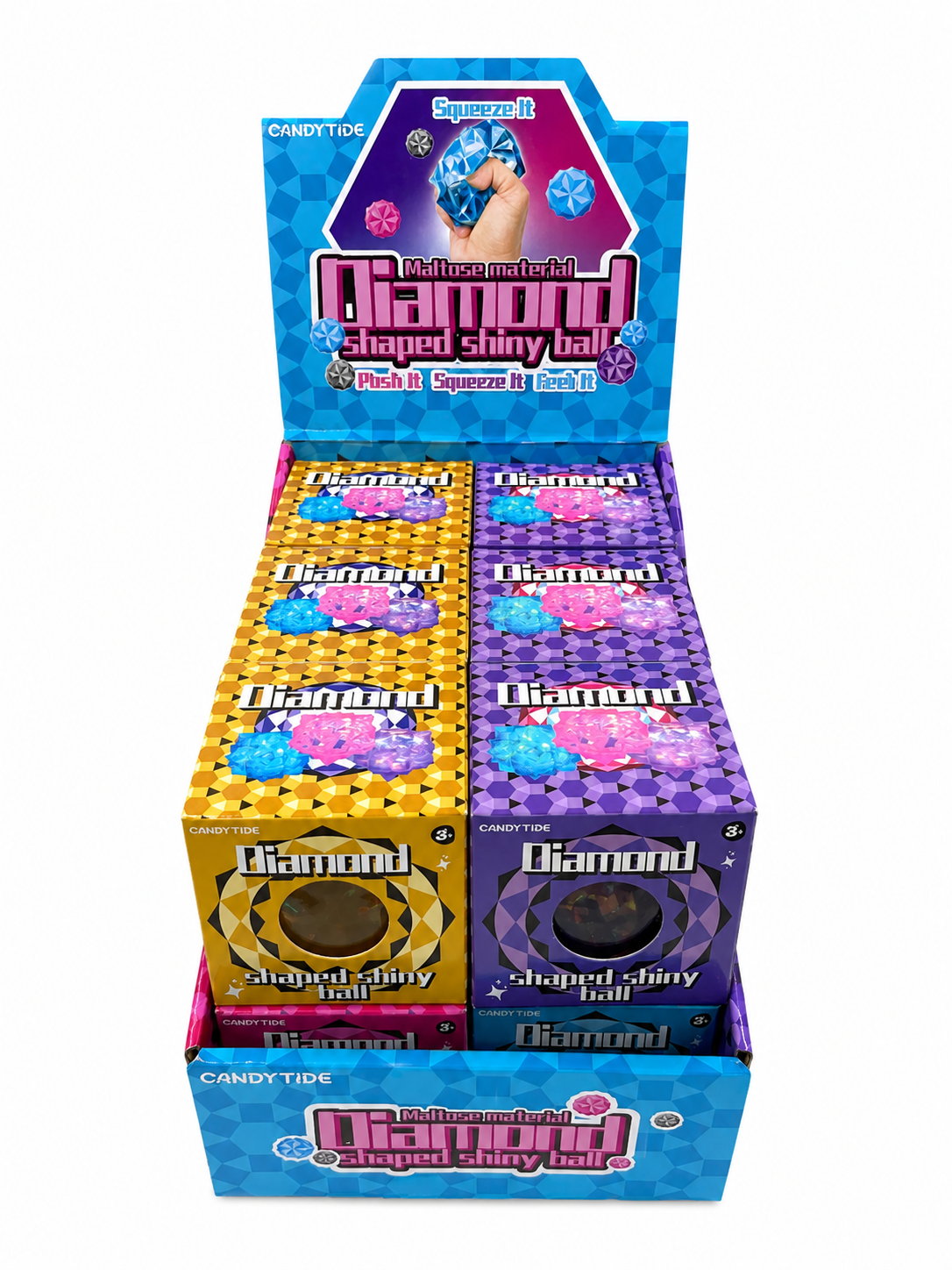 Maltose Diamond Squishy Ball – 12 PC Display MSND24