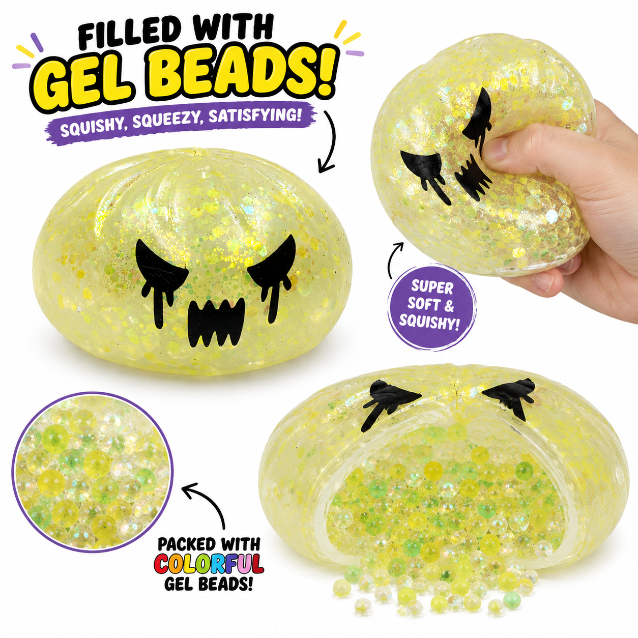Halloween Glitter Gel Bead Squishy MSDS12