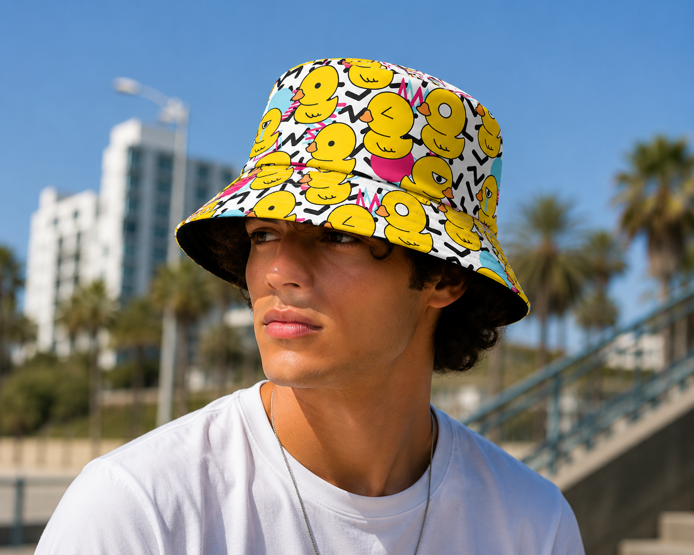 Reversible Duck Print Bucket Hat MSBH-D4