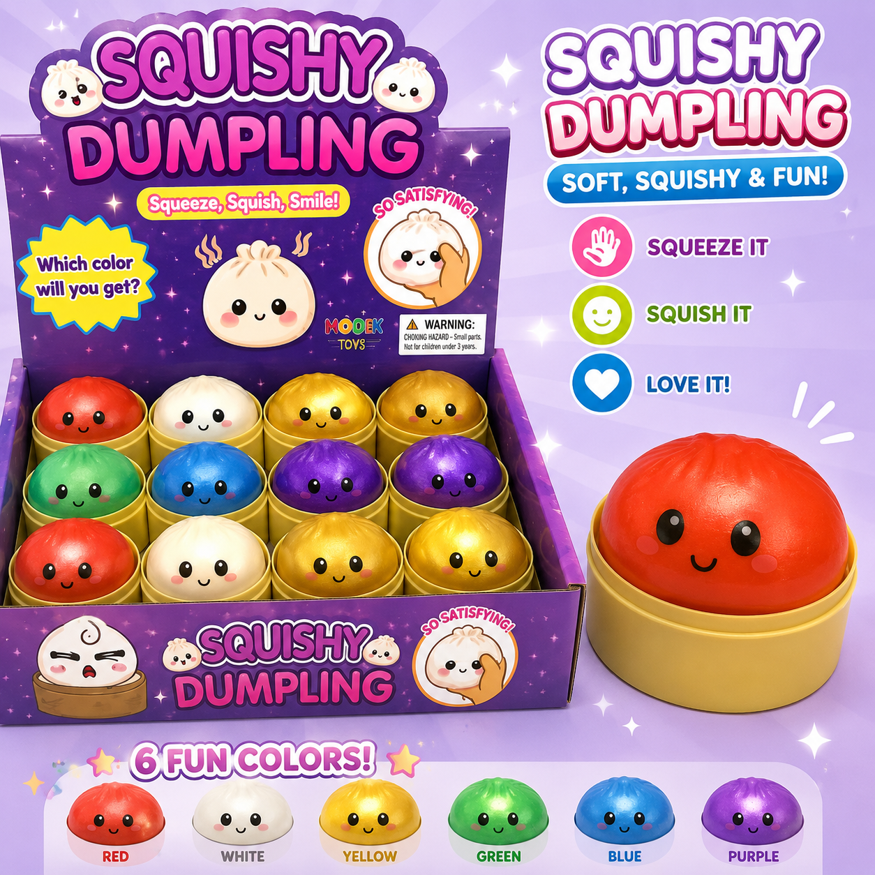 Mini Squishy Dumpling – 2" ToyMSDS11