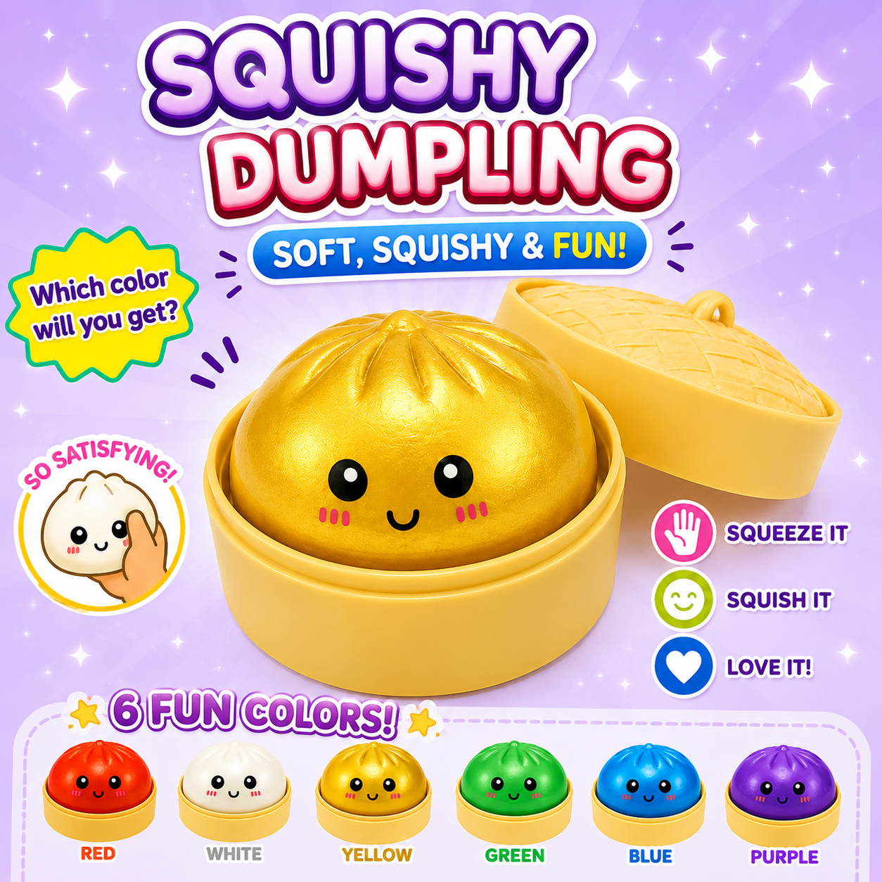 Mini Squishy Dumpling – 2" ToyMSDS11