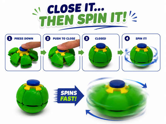 3D Printed Spin & Pop Fidget Toy – Mixed Colors MSFS1