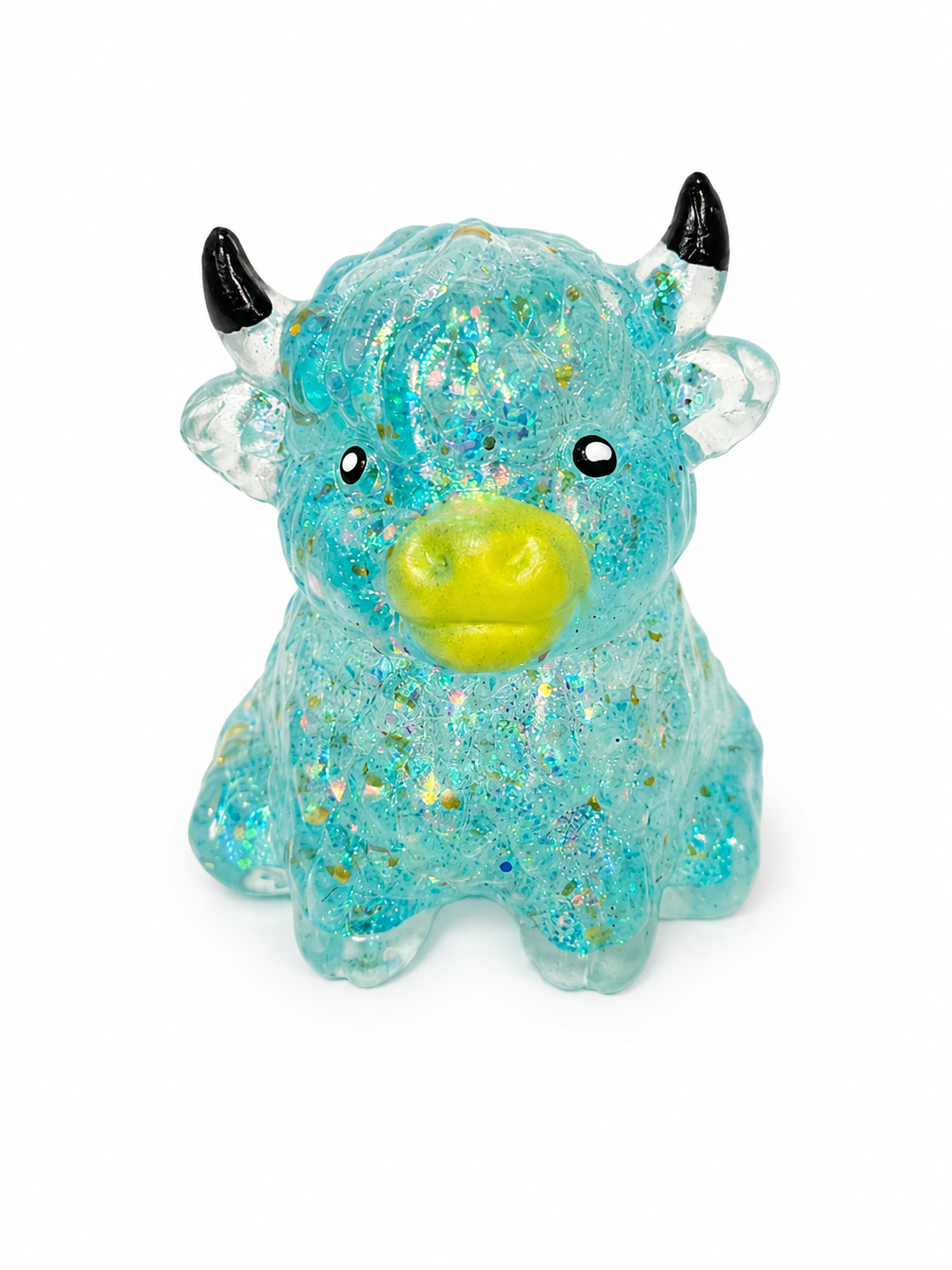Cute Pinch Glitter Highland Bull Squishy MSS11