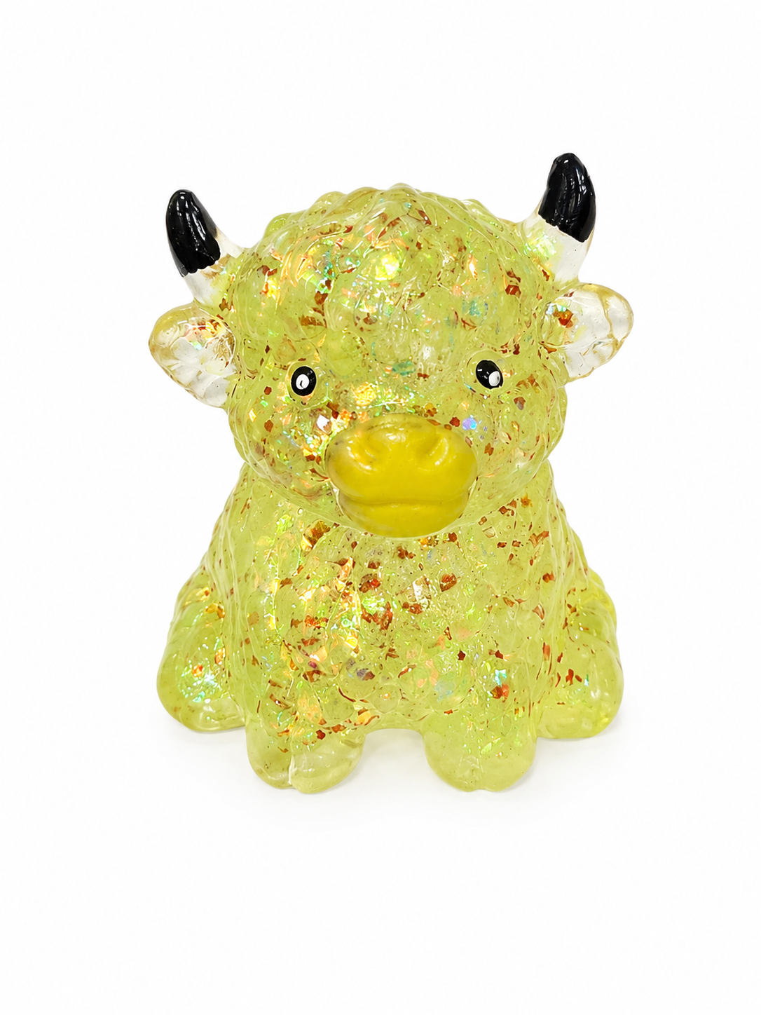 Cute Pinch Glitter Highland Bull Squishy MSS11