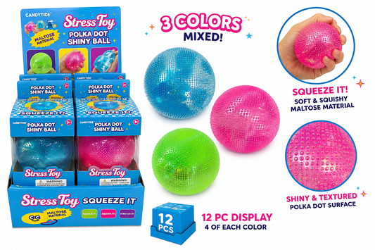 Polka Dot Shiny Ball Stress Toy MSND21