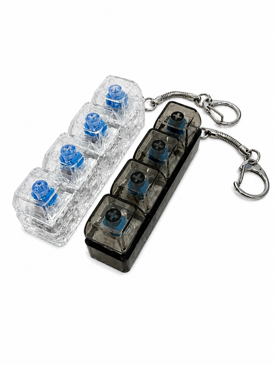 4-Key Mechanical Clicker Keychains – Assorted Colors (12 Pack) MSKK2