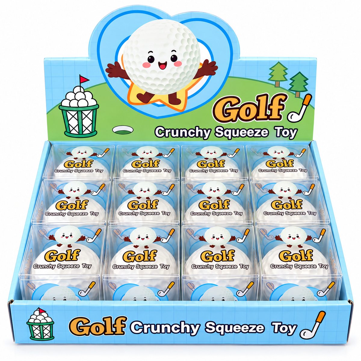 2" Golf Ball Crunchy Squishy Toy MSS50