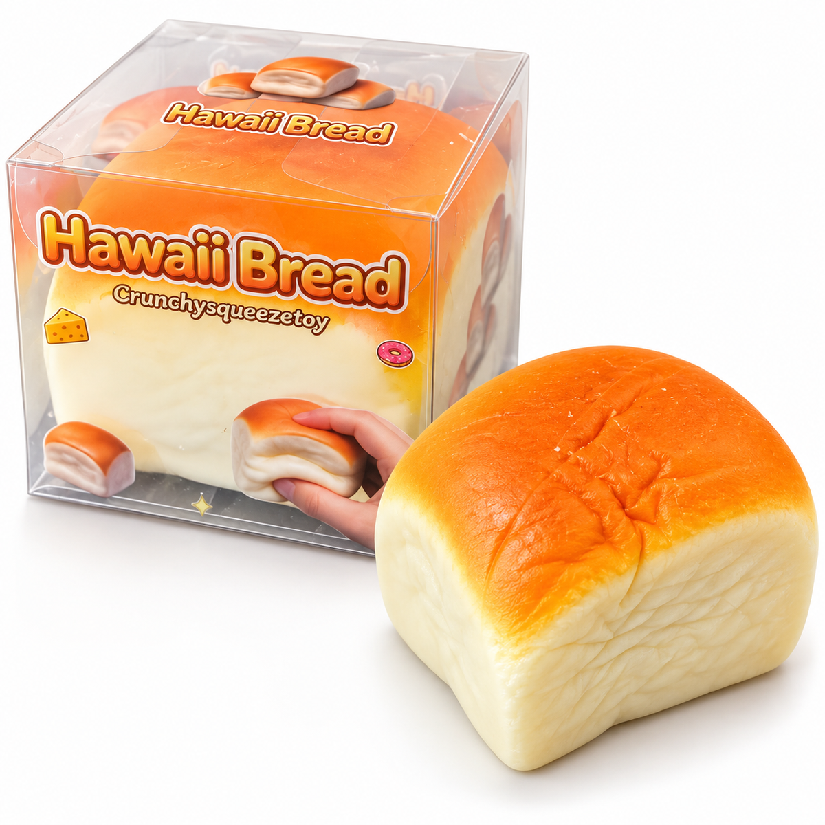 Hawaii Bread Crunchy Squishy Toy – 12 Pc Display MSS49