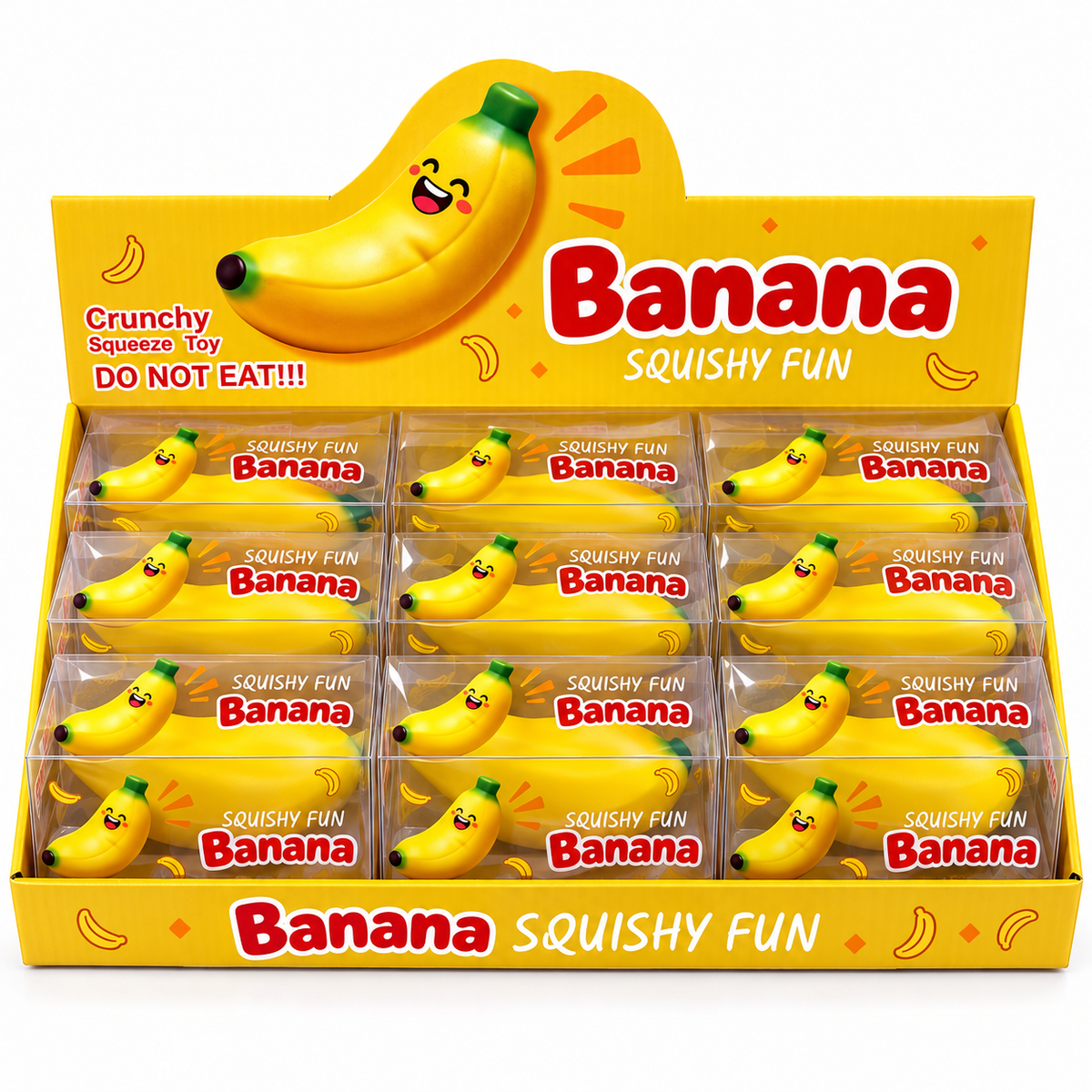 4.5" Banana Crunchy Squishy Toy – Squeeze & Crunch Fun! MSS47