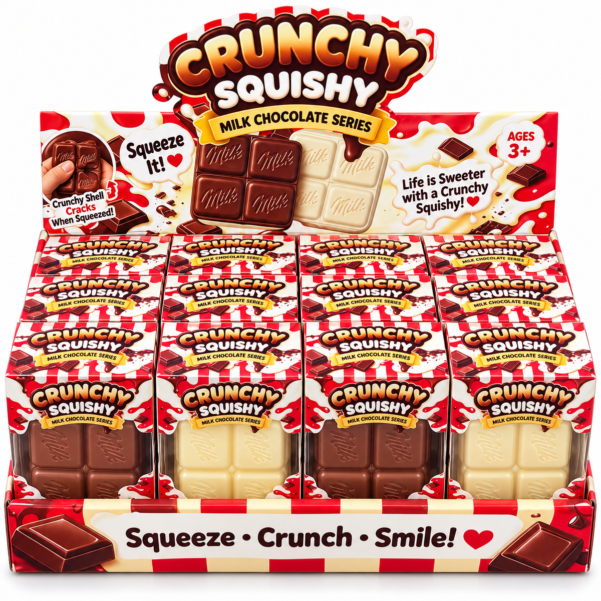 3" Crunchy Chocolate Bar Squishy – Assorted Colors MSS56