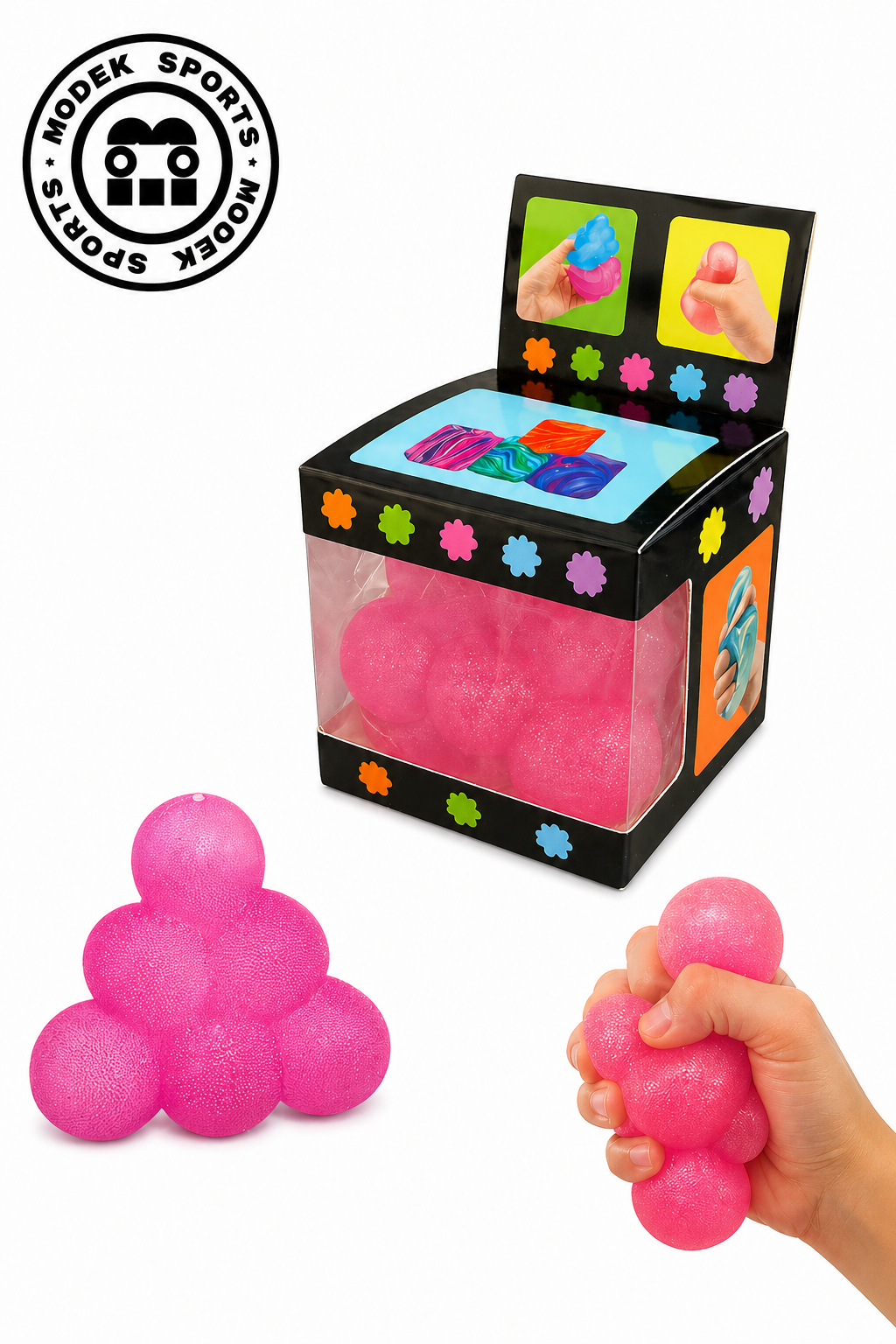 Cube Squeeze Ball – (Purple) (2 1/4") MSND2