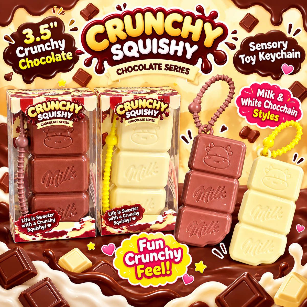 3.5" Crunchy Chocolate Squishy – Chocolate Series MSS57