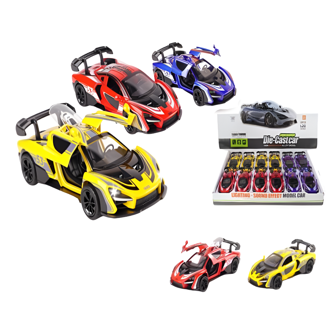 6" Scale McLaren Die-Cast Pull Back Car – 12PC Display MSMCLN1