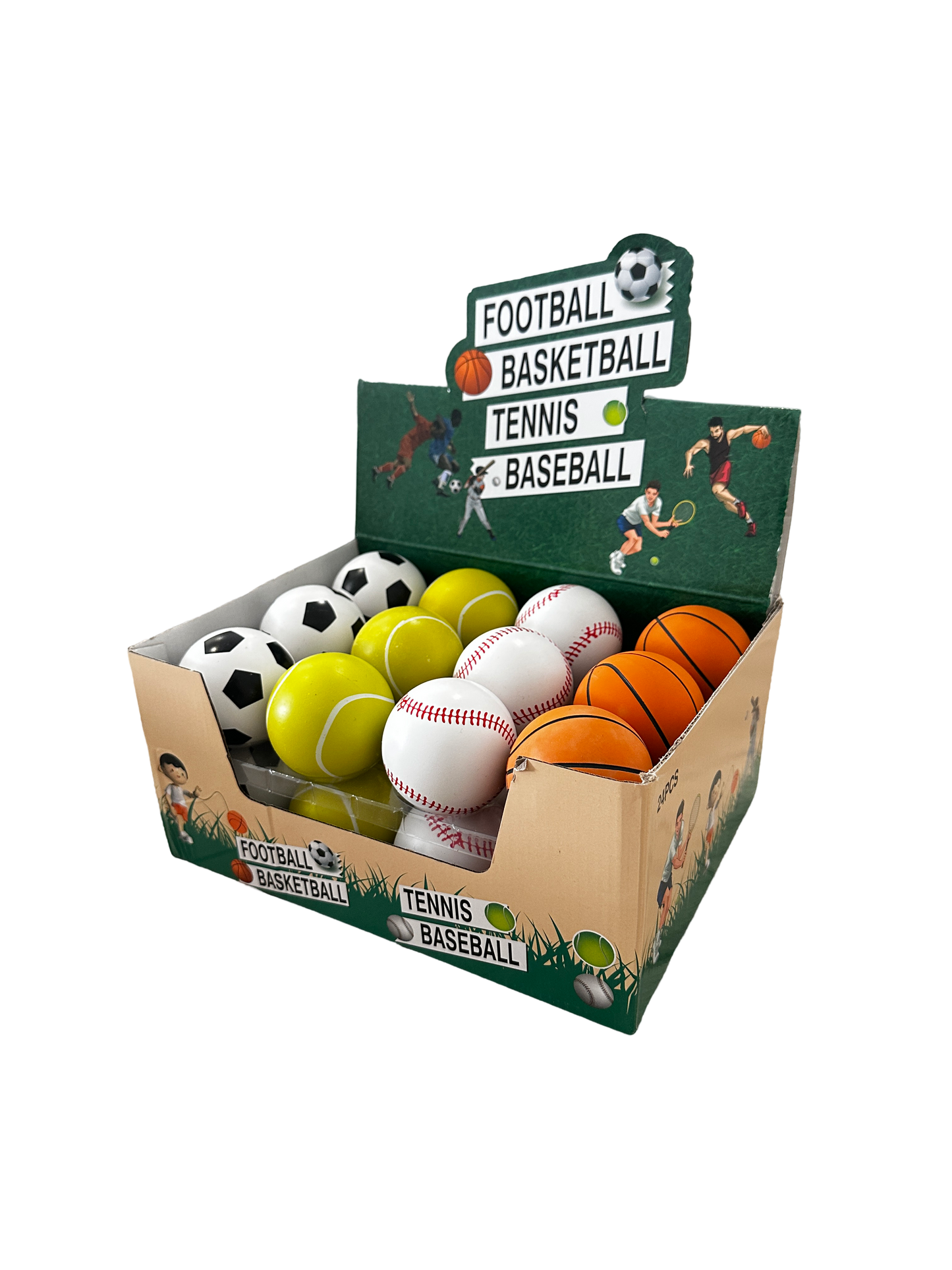 High Bounce Sports Balls – 24 PC Display (Assorted Styles) MSBB3