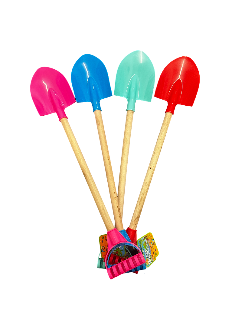 26" Wood and Plastic Beach Shovel with Handle – Assorted Colors MSBS26