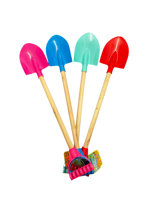 26" Wood and Plastic Beach Shovel with Handle – Assorted Colors MSBS26