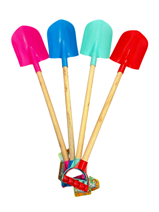31" Wood and Plastic Beach Shovel with Handle – Assorted Colors MSBS31