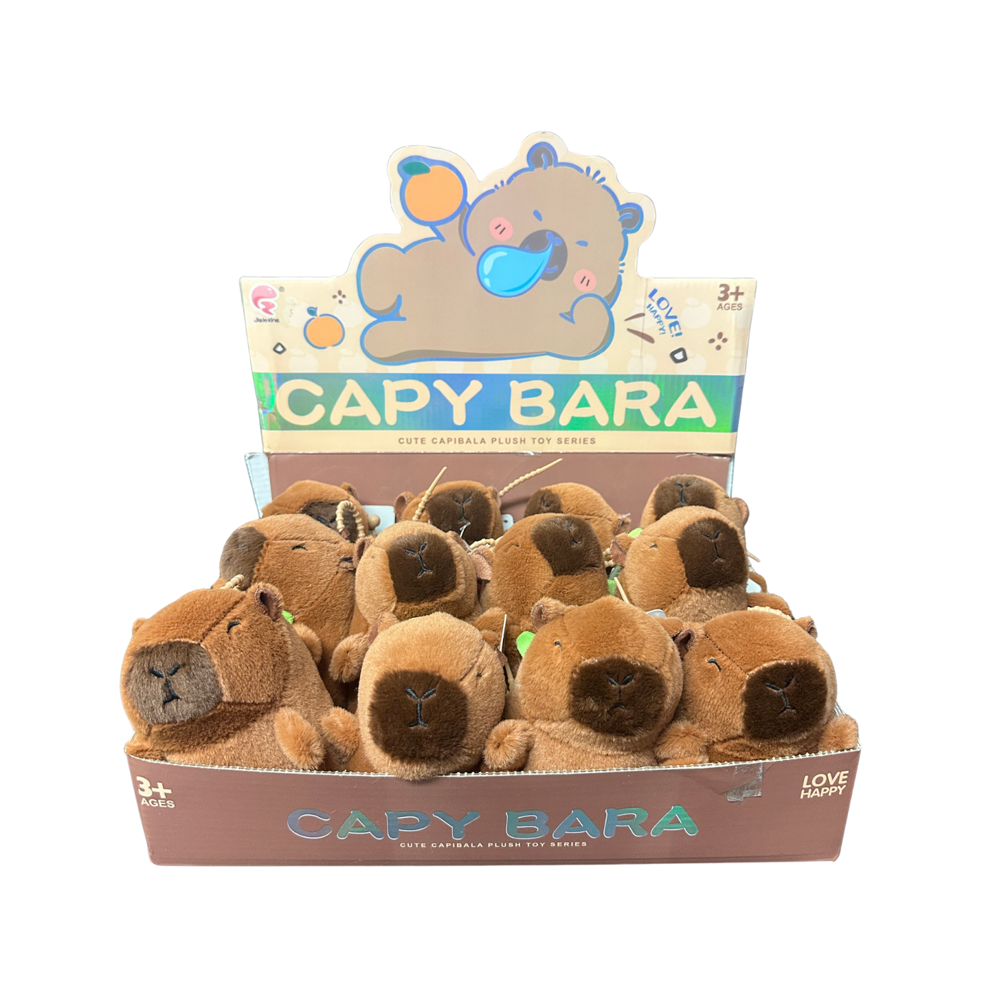 Capybara Plush with Spinning Turtle – Pull String Action 12 pc in display MSCB2
