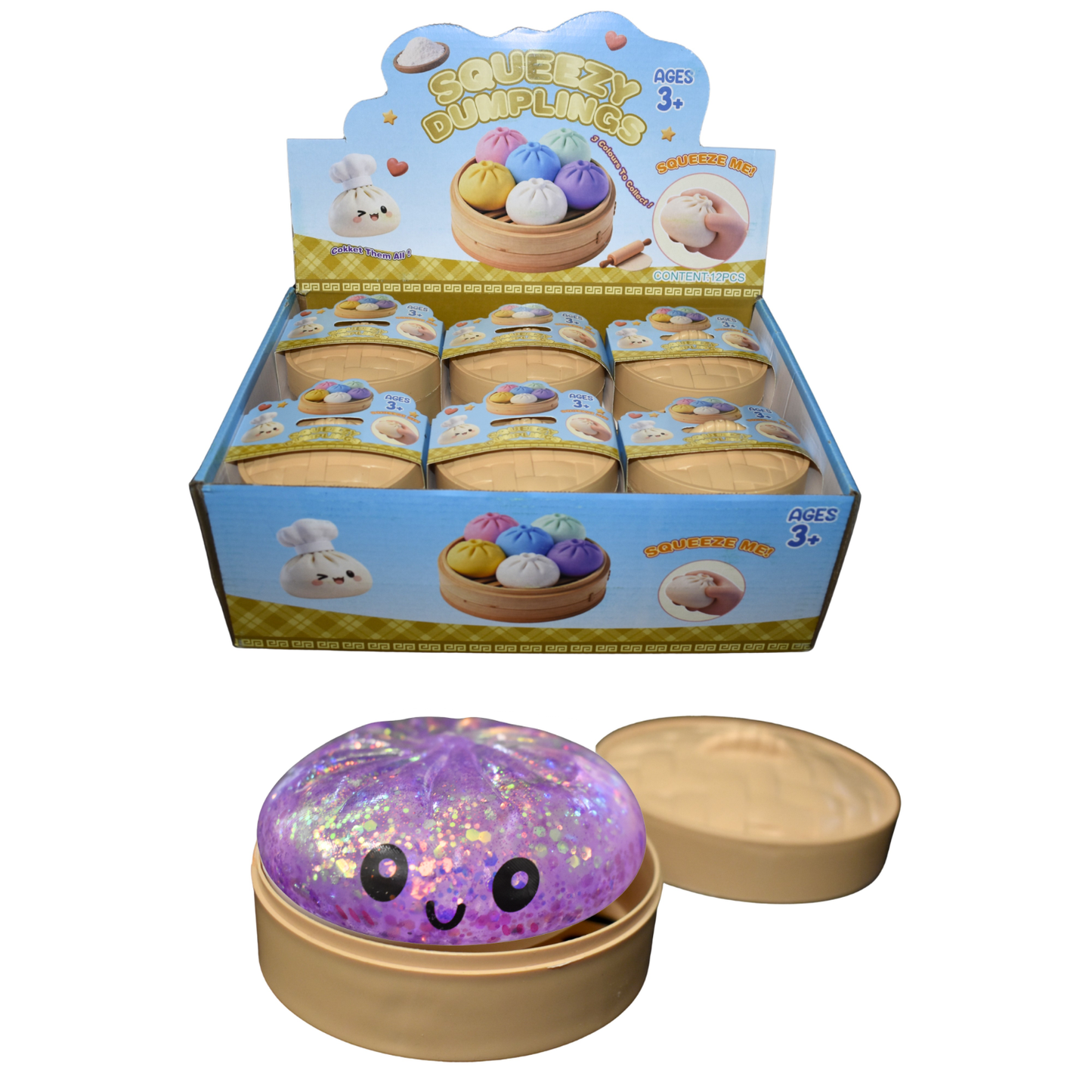 Squeezy Dumpling Toy – Glitter (4") MSDS2