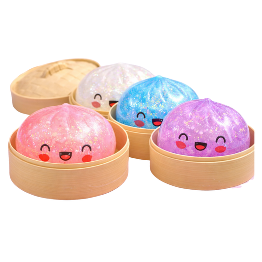 Squeezy Dumpling Toy – Glitter (4") MSDS2
