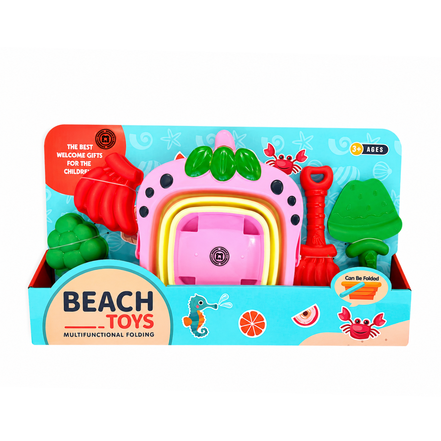 Strawberry Folding Beach Toy Set – 5 Piece Set MSFBS4