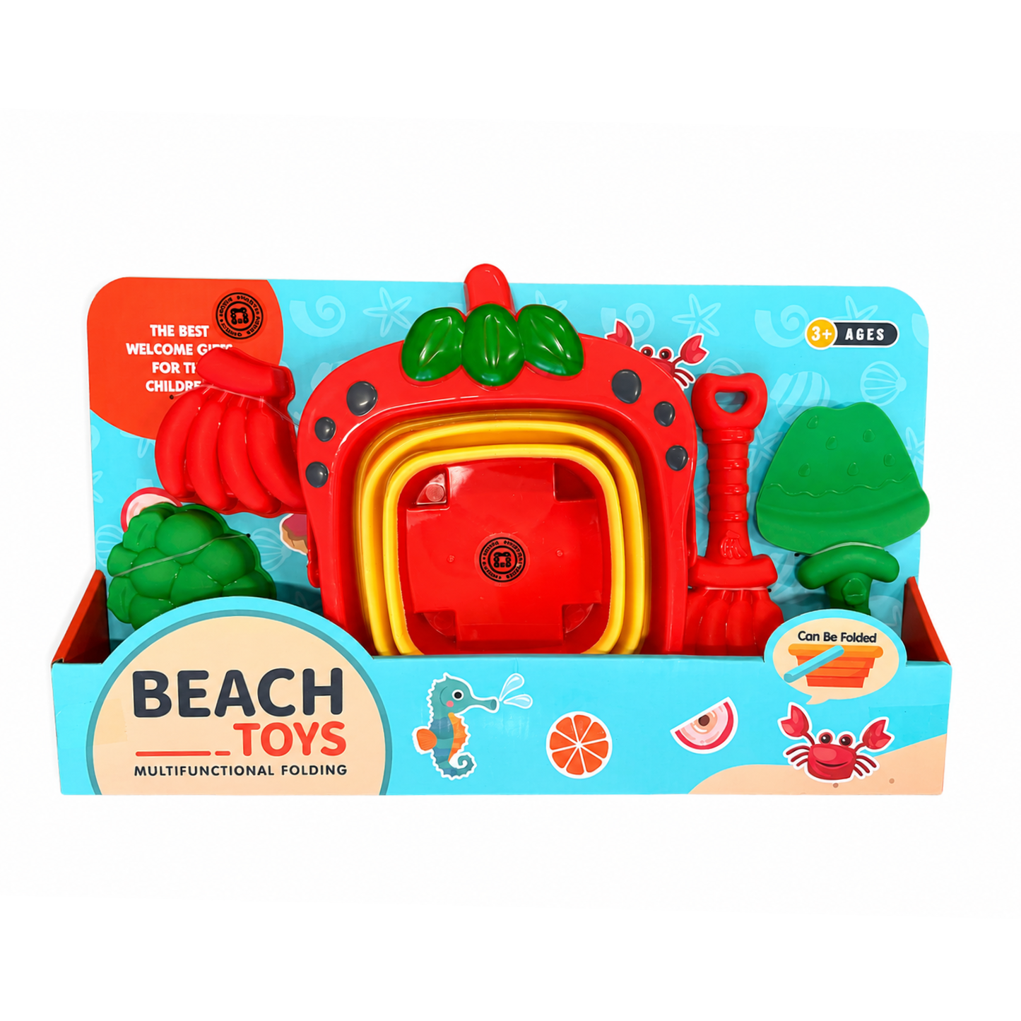 Strawberry Folding Beach Toy Set – 5 Piece Set MSFBS4